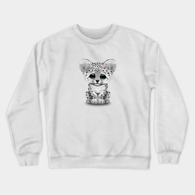 Cute Snow Leopard Cub Crewneck Sweatshirt by jeffbartels